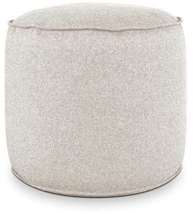 Deshome - Sitzhocker Sitzpouf Pouf rund Ø 60 cm mit abnehmbarem Polster für Innen- und Außenbereich: Sitzpouf Design für Sofa, Wohnzimmer, Schlafzimmer, Sitzhocker, Light Pouf Beige