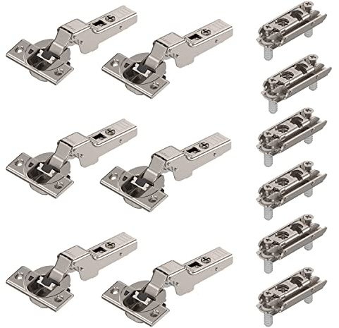 siwitec Blum CLIP top 110° Scharnier Anschr BLUMOTION vernickelt Innen 6er | CLIP-Mechanismus für werkzeuglose Montage, stufenlose 3-dimensionale Fronteinstellung