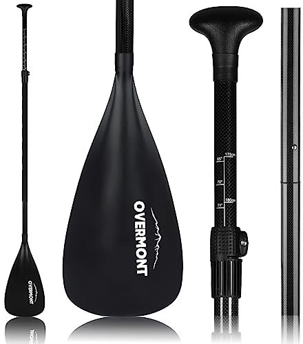 OverMONT SUP-paddel av kolfiber, 3 delar: lätt, justerbar stående upp paddel för surfing, simning, vattensporter