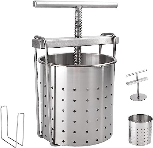 HACSYP Torchio per UVA Spremifrutta, torchio Manuale for Uso Domestico, torchio for Frutta con cestello in Acciaio Inossidabile for Sidro di Mele, Produzione di Vino e Sidro