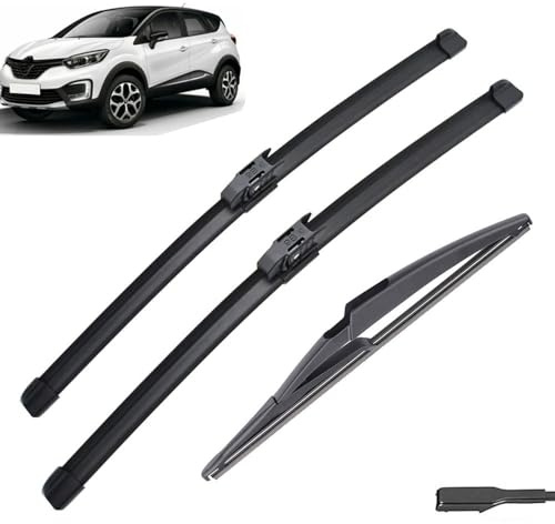 Fahrzeugwischer 3 Stücke Vorne Hinten Heckklappe Scheibenwischerblätter Set for Renault Captur Kaptur 2020 2019 2018 2017 2016 26 16 12 Allwetterwischer