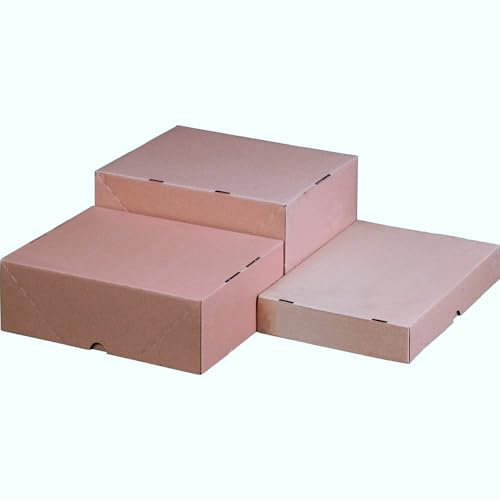 karton-billiger | 40x Stülpdeckelkarton Stülpkarton Versandkarton Faltschachtel Deckel+Boden, Format DIN A4,305x215x50mm