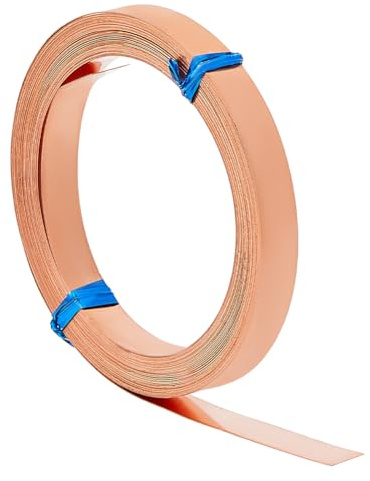 BENECREAT Filo Piatto In Rame Puro Da 6 m, Filo di Rame Puro Artigianale Largo 8 mm, Filo Artigianale Fatto A Mano per L'Artigianato di Gioielli Fai Da Te Filo per Gioielli Resistente