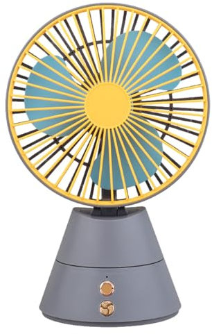 MLTN53NQIOF1D43S Ventilador oscilante recargable de 3 velocidades, ventilador de escritorio oscilante con luz pequeña ventilador de mesa de refrigeración USB, ventilador