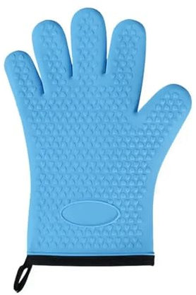 1 paio di guanti da forno a mano in silicone per forno a microonde cottura cucina anti-scottatura antiscivolo BBQ Pot Holder Mitt
