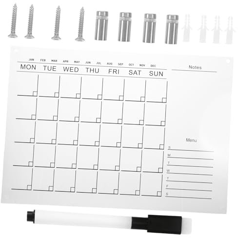 Sewroro Transparentes Acryl Wandkalender- Abwischbarer Wochenplaner Mit Befestigungen Und Whiteboard-stift Praktische Wiederverwendbare Schreibtafel Für Haushalt Büro Und Zuhause