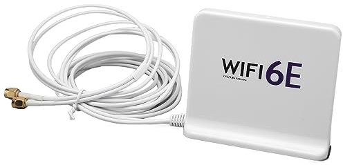 Antena de Tarjeta de Red Inalámbrica, Antena Omnidireccional de Tarjeta WiFi de Red WiFi 2.4GHz 5.8GHz Instalación Fácil para Enrutadores WiFi (Black) (White)