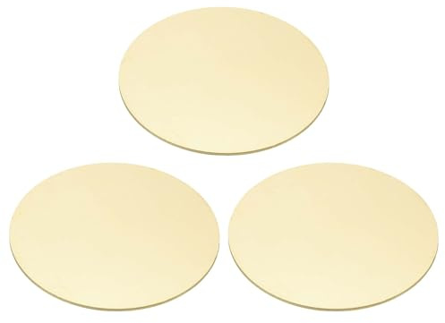 PATIKIL 3 Stück Metallpräge-Rohlinge, 70mm Runde Präge-Namensschild-Rohlinge Metallplatte Scheibe Kreis Für Laser-Gravur Prägung Hundemarken Schlüsselanhänger, 1.0mm Dick, Messington
