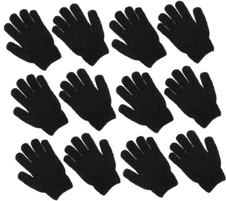 HORIALENCE 6paare Peelinghandschuh Fürs Bad Luffahandschuh Für Dusche Und Körper Tiefenreinigungshandschuh Aus Polyester Elastisch Und Wiederverwendbar Beidseitig Für Peeling Und