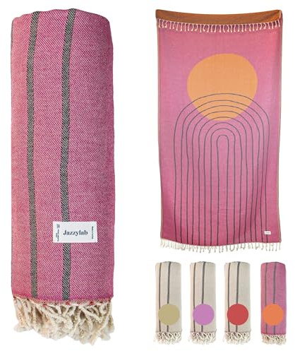 AREN Peshtemal Hammam | 100% cotone naturale | Tessuto jacquard fatto a mano | Asciugamano leggero e versatile per bagno, spa, spiaggia e relax | | AREN-Arancione | 100x200 cm