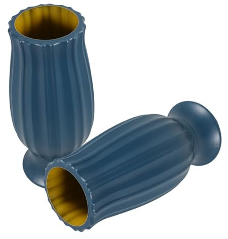 GLEAVI Vasi Commemorativi per Tombe 2 Pezzi in Plastica Pe Ampia Capacità e Design Sicuro per Decorazioni Esterne Cimitero e Lapidi