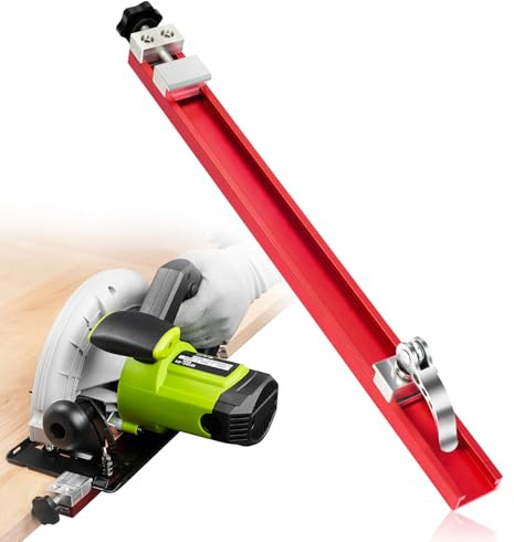 Circular Saw Edge Guide Rail – 360mm Aluminum Alloy Fence Attachment with Dual Lock, Fits Up to 300mm Base, for Precise Parallel Straight Cuts and Wood Trimming