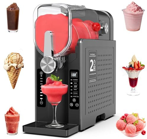 Máquina de granizados casera de 2,5 l, sin hielo, autolimpiable, 6 en 1, con opciones para granizados, cócteles, batidos y vino, y tecnología Quickfreeze.,42cm(L) x19cm(W) x42cm(H)