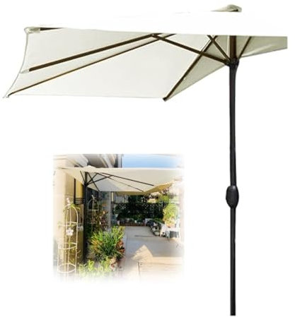 Demi-parasol d'extérieur de 250 cm, parasol pour balcon, piscine, plage et terrasse - Vert - Protection solaire