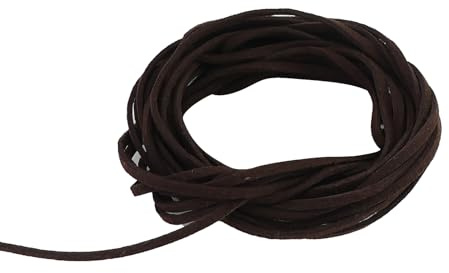 Cadena de Cuero de 3 mm × 5 m, Plano cordón de Cuero, Cordon Cuero para Colgante, Cordones de Cuero, para Puntas de Zapatos, Collares, Manualidades, fabricación de Joyas para Cadenas