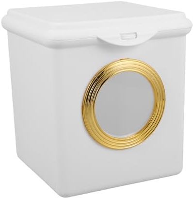 iplusmile Petit Bac à Déchets de Bureau avec Couvercle Design Minimaliste et Compact Poubelle de Table Portable pour Chambre Salon et Bureau Facile à Nettoyer