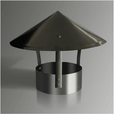 Comignolo zincato - Protezione Antipioggia conica, Cappuccio di sfiato in Metallo per Tubi di Scarico, Cappello Antipioggia/Neve Resistente alle intemperie, Dimensioni D10 cm x 25 cm (3,94 p