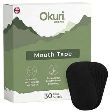 Okuri Sleep Tape - Dermatologically Tested Mouth Tape for Sleeping - Supports Nasal Breathing and Reduces Snoring - Snoring Aid for Men & Women - Gentle on Skin - 30 Strips
