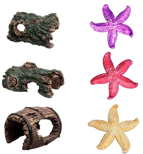 ELYIQI 3 Aquarium Deko Höhle, 3 Aquarium Höhle, Dekoratives Set für Aquarien, Ideal für Fische und Reptilien, Natürliche Verstecke und Ästhetik für Ihr