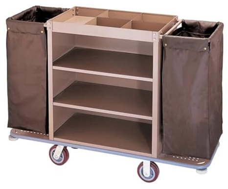 Hotel Cart,Cleaning Cart, Cleaning Caddy with Wheels, for Housekeeping, Janitor, Custodian, Maintenance, Rolling Supply Organizer,bilateral