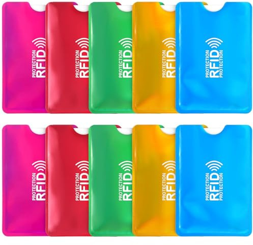 BOGCLEE 10 Pezzi Custodie per Carte Di Credito, Supporto per Carte RFID Colorato, Titolare Della Carta RFID per Donne e Uomini