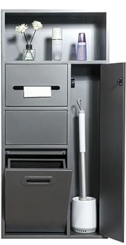 Duschnisch I Rostfritt Stål, Inbyggd Papperskorg, Förvaringsställ För Toalettpapper, Infälld Nischhylla För Badrumsförvaring,Gray-A-40X86X14Cm