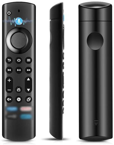 Télécommande vocale de Remplacement, Smart TV télécommande de Remplacement avec Fonction vocale,Convient au Fire TV St1ck 2ème/3ème Gen, 4K/Max, Lite, HD et TV Cube