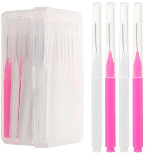 SMASOLO Lot de 50 Brosses de Nettoyage pour Pommeau, Fibres Douces, Blanc et Rose, Outils Anti-obstruction pour Buses, Multifonction pour Salle de Bain et Entretien Bouteille