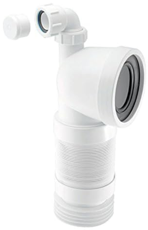 McAlpine WC-CON8FV 90° Flexible WC Connector with Universal Vent Boss and Worm Drive Clip.