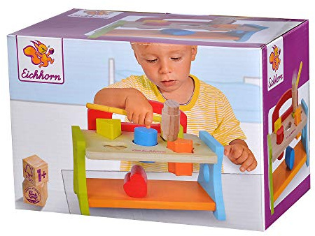 Eichhorn Wooden Hammering Bench (7-Piece, Multi-Colour)