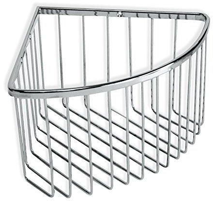 TATAY Estantería Ducha Esquina Latón | Incluye Tornillos | Soporta 5 kg | Compatible Sistema Sin Taladro (Quick Fix) | Resiste Humedad | Moderno | Fácil Drenaje | 20 x 13,5 x 20 cm - Modelo Krom