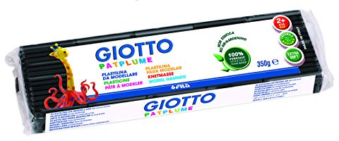 Giotto Patplume - Pasta modellabile a base vegetale, a partire da 2 anni, 350 g, colore: Nero