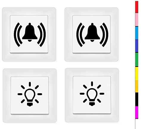 generisch 2 x Interruptor de luz y 2 x Campanas Interruptor Adhesivo Interruptor (131/5/2)