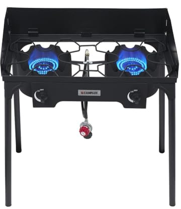 Camplux Camping Stove 2 Burners, Propane Burner 260,000 BTU, Heavy Duty Gas Stoves for Outdoor Cooking