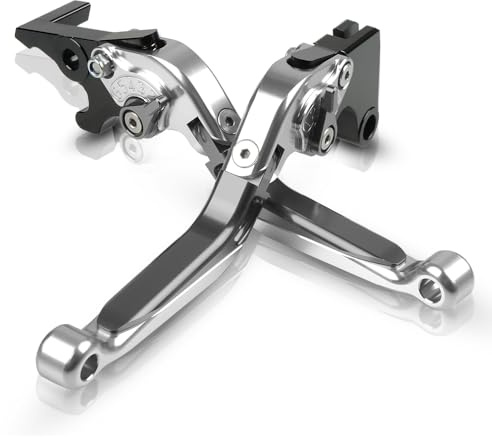 ZHUOWU CNC Bremshebel Kupplungshebel Klappbar Ausziehbar Kupplung Bremshebel-Set Für GTS 300 250 125 S125 S150 Grantuiismo 125 200 Silber