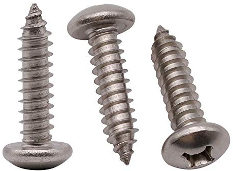 #8 x 1/2 (100 Pack) Stainless Steel Phillips Pan Head Wood Screws, Stainless Steel 304 (18-8), Pan Head Sheet Metal Screws Self Tapping for Wood