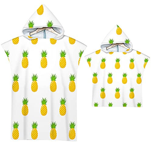 Erwachsene Kinder Strandtuch Wickeln Bademantel Poncho mit Kapuze Mikrofaser Frucht Grafik Druck Umhänge Kapuzen Erwachsene Bademantel zum Schwimmen Strand