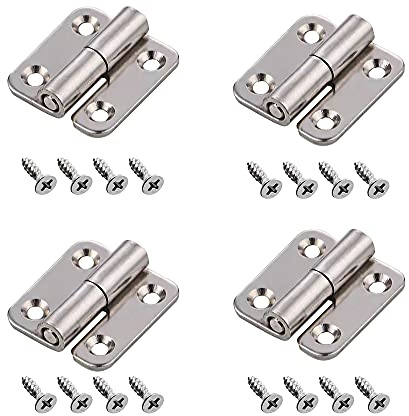 Angelkiss 4 Pcs Small Flag Stainless Steel Detachable Slip Joint for Wooden Boxes Kitchen Cupboard Cabinet Internal Doors Window Hinge.