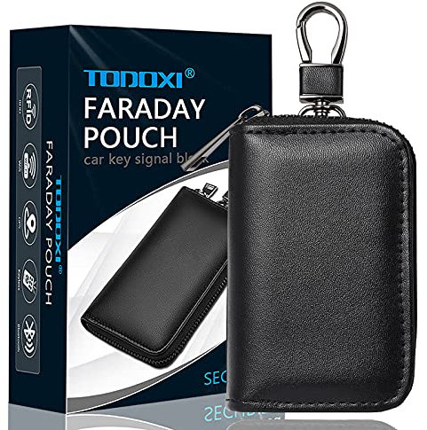 Todoxi Faraday Pouch for Car keys, RFID Key Pouch Keyless Car Blocker, Signal blocking Case Anti-Theft RFID Car Key Holder Car Safety Protector