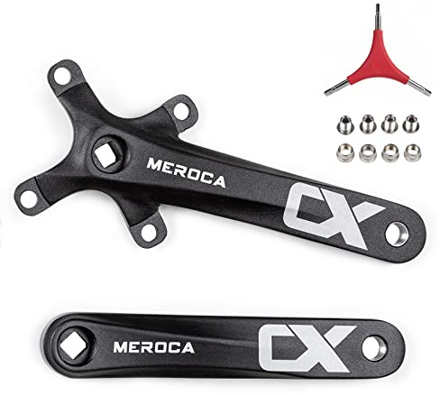 Cyclon Single Speed Square Taper Crankset, 170mm Mountain Bike Crankset with 104BCD 32T/34T/36T/38T/40T/42T Narrow Wide Tooth Round Black Chainring, Replacement for Bicycle Crank Arm Set MTB Crankset