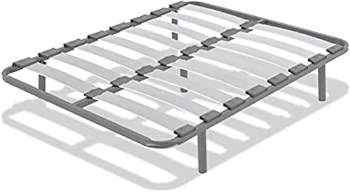 Somier Hermes con Patas de 32 cm | Estructura de Madera y Estructura de Tubos de Acero | Tacos Anti Ruido | Ideal para Dormitorio y Habitación de tu Hogar | Medidas: 150 x 190 cm