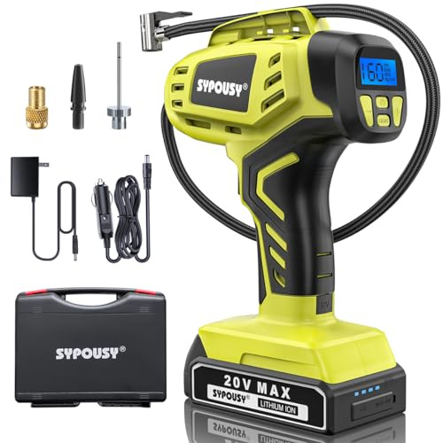 Tire Inflator Portable Air Compressor,Digital Cordless Tire Inflator,2X Faster Car Tire Pump with 20V Rechargeable Battery,Dual Power Supply Modes,Air Pump for Car Tires,E-Bike etc.