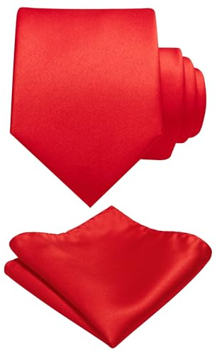 JEMYGINS Herren Krawatte mit Matte Oberfläche inklusive Einstecktuch Set