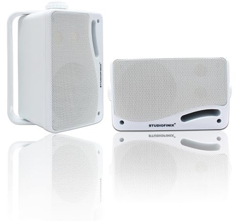STUDIOFINIX Altavoces para Exteriores de 4 Pulgadas, Color Blanco
