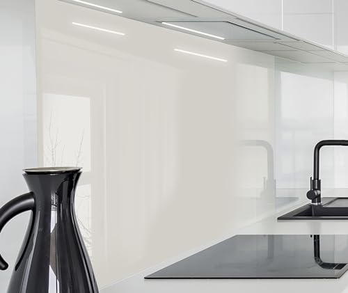 timalo Spritzschutz Acryl-Glas | Küchenrückwand Glasoptik 2mm | Wand für Herd Glasrückwand Acrylglas Wandpaneele Rückwandschutz Platte | 80x60cm Uni Taupe braungrau