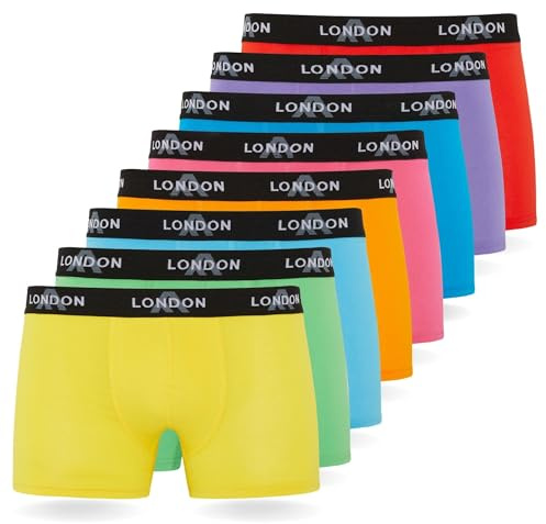 FM London 4/8-pack boxershorts för män med elastisk midja