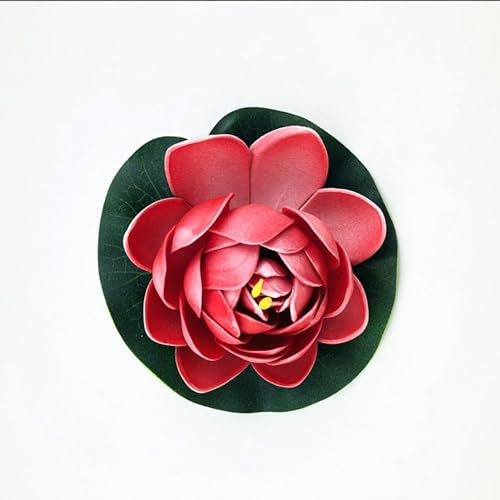 10 Stück Simulierter Seerosen-lotus, Künstliche Blumen, Wasseroberflächendekoration, Bühnen-requisiten, Handtanzende Blumen, Geeignet Für Hochzeit, Party, Gartendekora(Size:10 pieces,Color:rot)