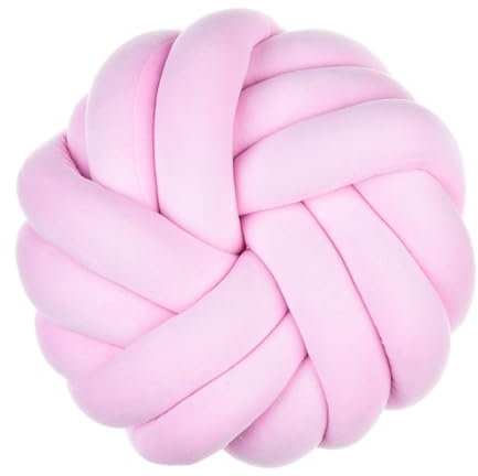 champracer Knotenkissen KnotenZierkissen Aesthetic Sofakissen aus TeddysamtKnotbugelwurf Kissen Ultra weiche BegleiterinHeimdekoration Bett Deko Kissen Runden für Kind Schlafzimmer (Rosa,35cm*35cm)