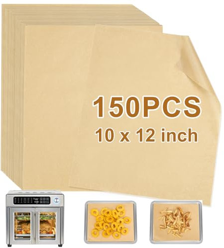 YQL 10x12 Inch Air Fryer Liners, 150PCS Unbleached Parchment Paper
