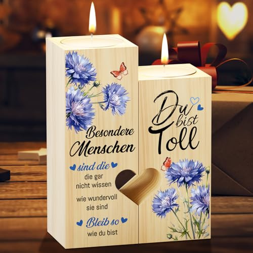 KAAYEE Geschenke für Frauen, Herzförmiger Kerzenhalter Positive Geschenke, Geburtstagsgeschenk Beste Freundin, Mädchen, Schwestern, Mama, Oma, Ehefrau, Tante, Kollegen, Tochter